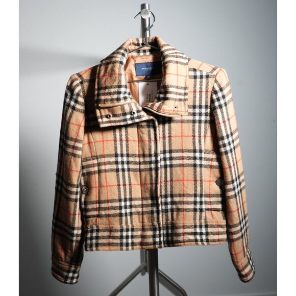 Burberry Nova Check Zip Up Cropped Jacket Women's - Picture 1 of 5